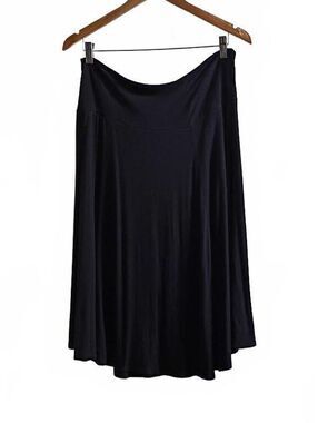Eimin Black Rayon Blend Midi Skirt